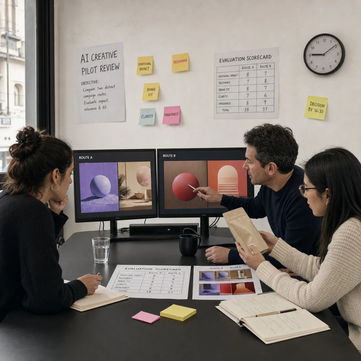 Editorial visual for Planning a controlled AI creative pilot